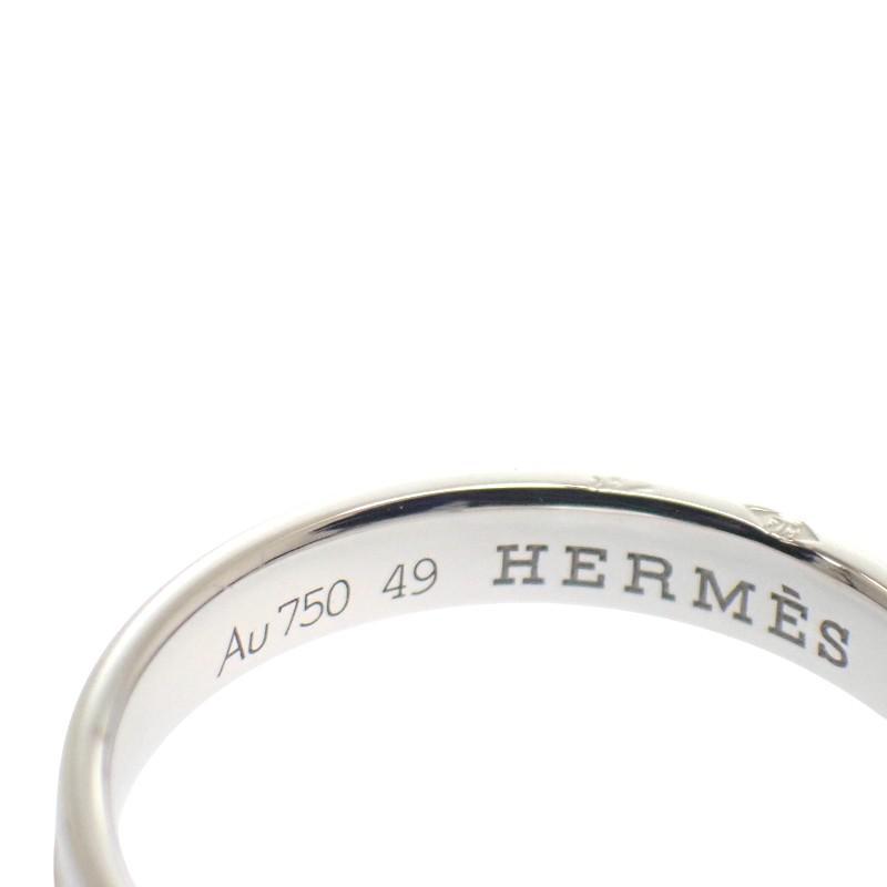 HERMES  #9(JP Size)  ring K18WG K18 white gold Women