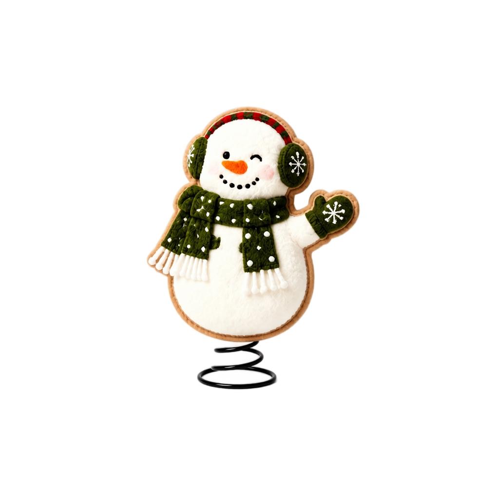 Christmas Snowman Spring Rocking Ornament for Holiday Tabletop and Window Decor