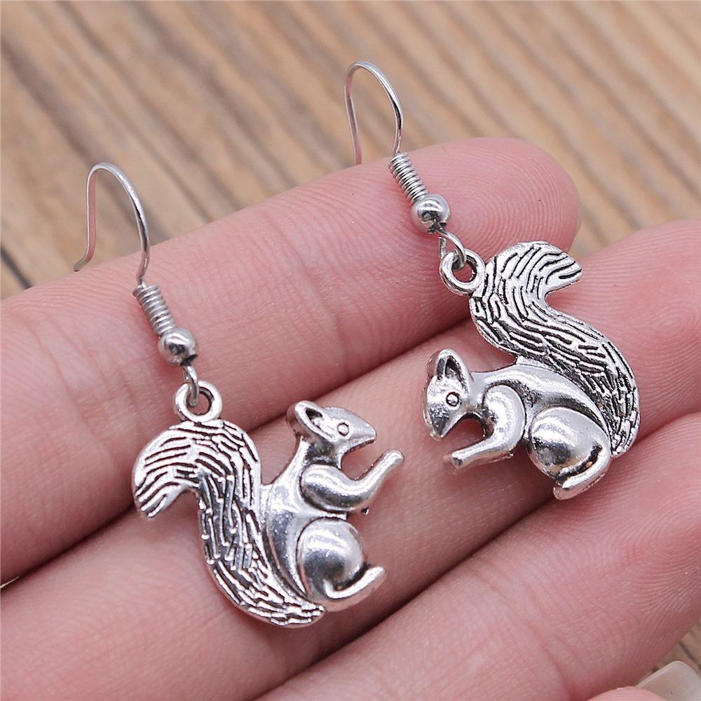 50 Styles Animal Pendant Dangle Earrings Drop Earrings Antique Silver Color Plated Unicorn Horse Elephant Snake Tiger Earrings
