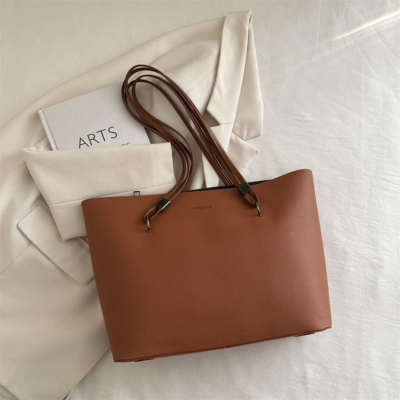 Big Bag Shopping Bag Women's 2025 New Trendy European and American Simple Atmosphere Shoulder Bag Texture Commuter Tote Bag Niche