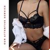 Ensemble de Soutien-gorge Sexy en Dentelle Fine Tentation Européenne et Américaine avec Armatures Ensemble de Sous-vêtements pour Femmes