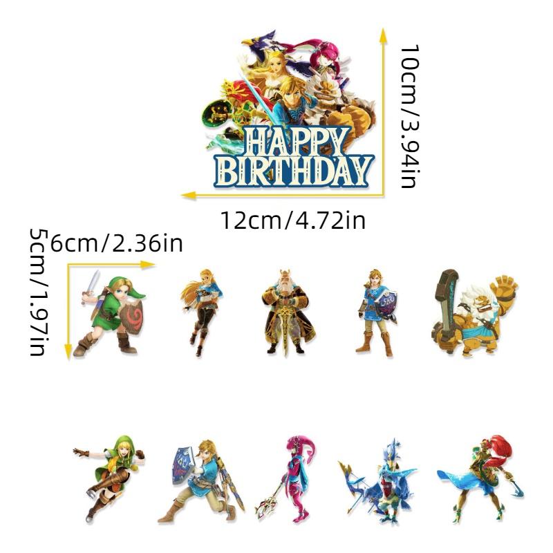 

Legend Of Zelda Game Theme Balloon Banner Cake Toppers Set Party Decorations Cake Topper
