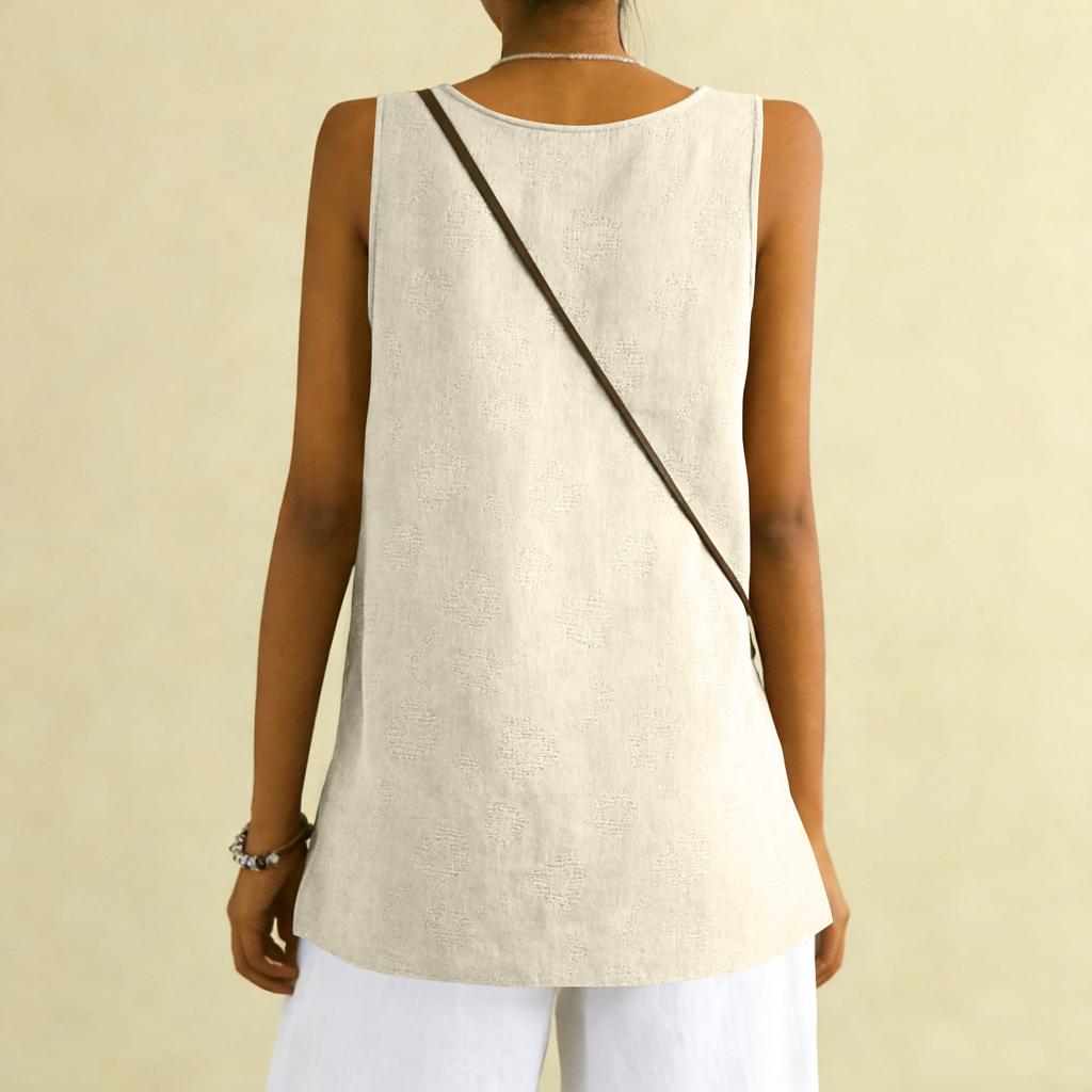 Women's Color Cotton And Linen Camisole Loose Inner Sleeveless Versatile Bottoming Top