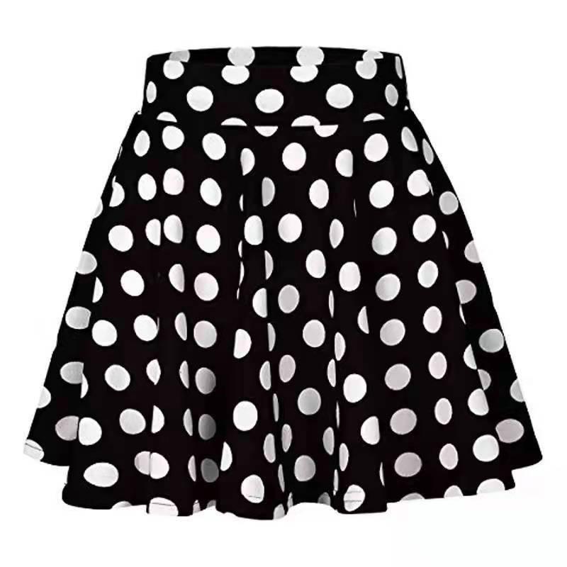 Women's Basic Versatile Elastic Flared Mini Skirt - Casual European & American Style