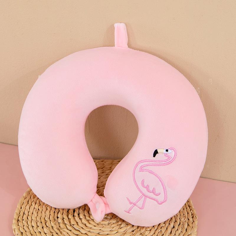 Customizable Cartoon Embroidery U-Shaped Memory Foam Neck Pillow for Travel & Home