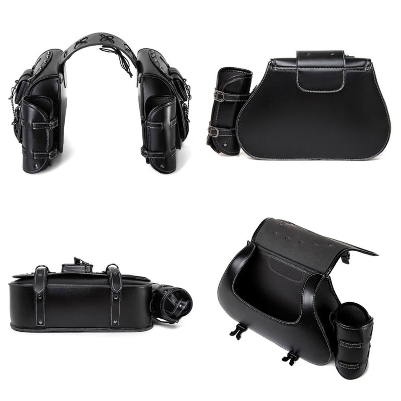1 Pair Retro Punk Style Saddlebag Motorcycle Tool Bag Waterproof Travel Luggage Storage Bag Motorbike Over Saddlebag