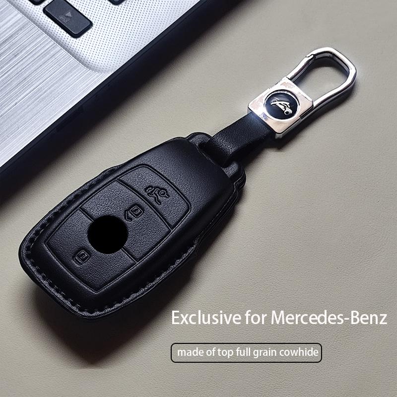 Autofernbedienung Schlüsselhülle Abdeckung für Mercedes Benz A C E S G Klasse AMG GLC CLE CLA GLB GLS W177 W205 W213 W222 X167 Echtes Leder