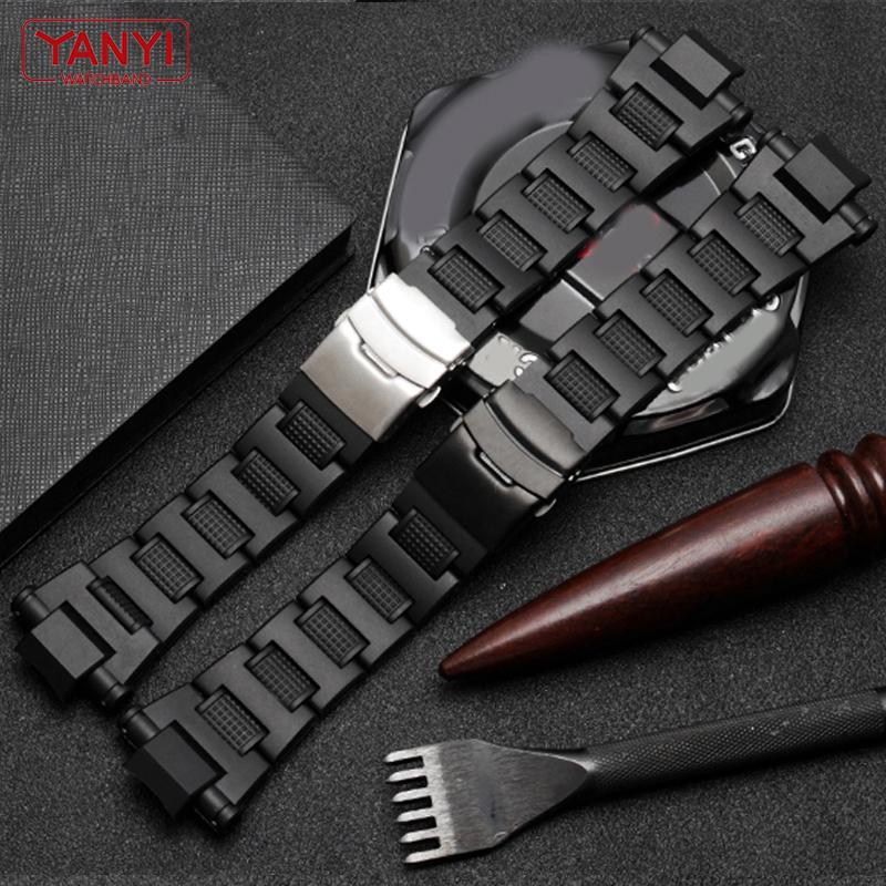 Casio GW-A1100FC GW-A1000 GW-4000 GA-1000 saat kayışı saatler bilezik erkek spor kol bandı için plastik bant