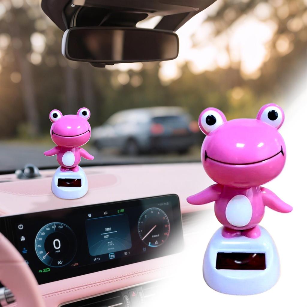 For Car Car Decor Shaking Head Frog Dashboard Ornament Solar Powered Auto Interior Decoration For Automobile Vehicle Automotive