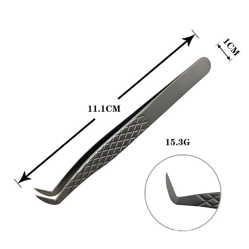 Precision Gold Stainless Steel Eyelash Tweezers - High-Quality Feather Clip for Blooming and Grafting False Eyelashes