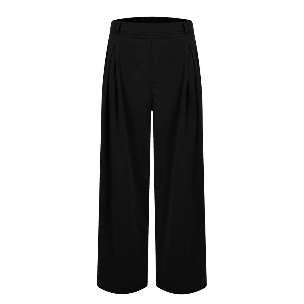 Women's High Waist Wide Leg Palazzo Pants Elegant Pleated Trousers for Office, Casual, and Formal Occasions