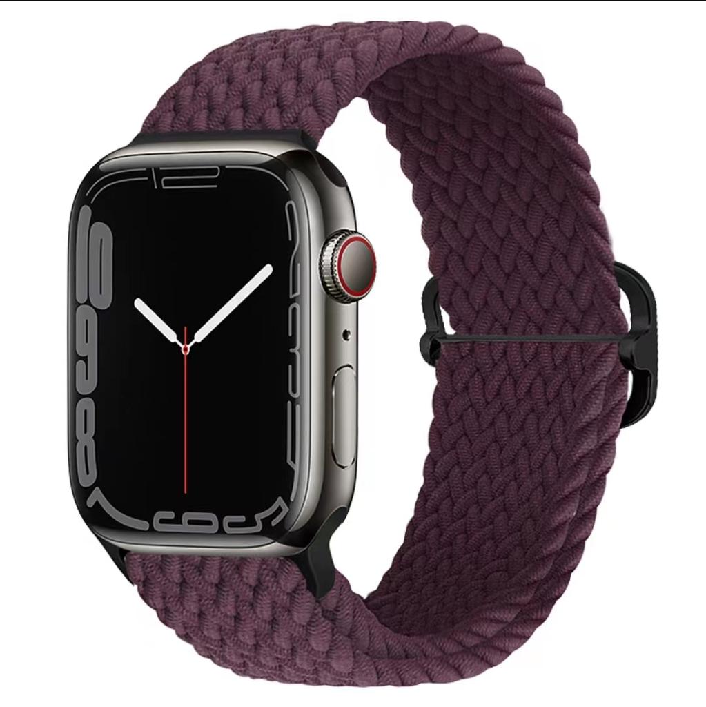 Braided Loop Strap for Apple Watch Band 44mm 40mm 49mm 45mm 41mm 46mm 42 38mm Nylon Bracelet iWatch Series Ultra 10 9 8 7 6 5 SE