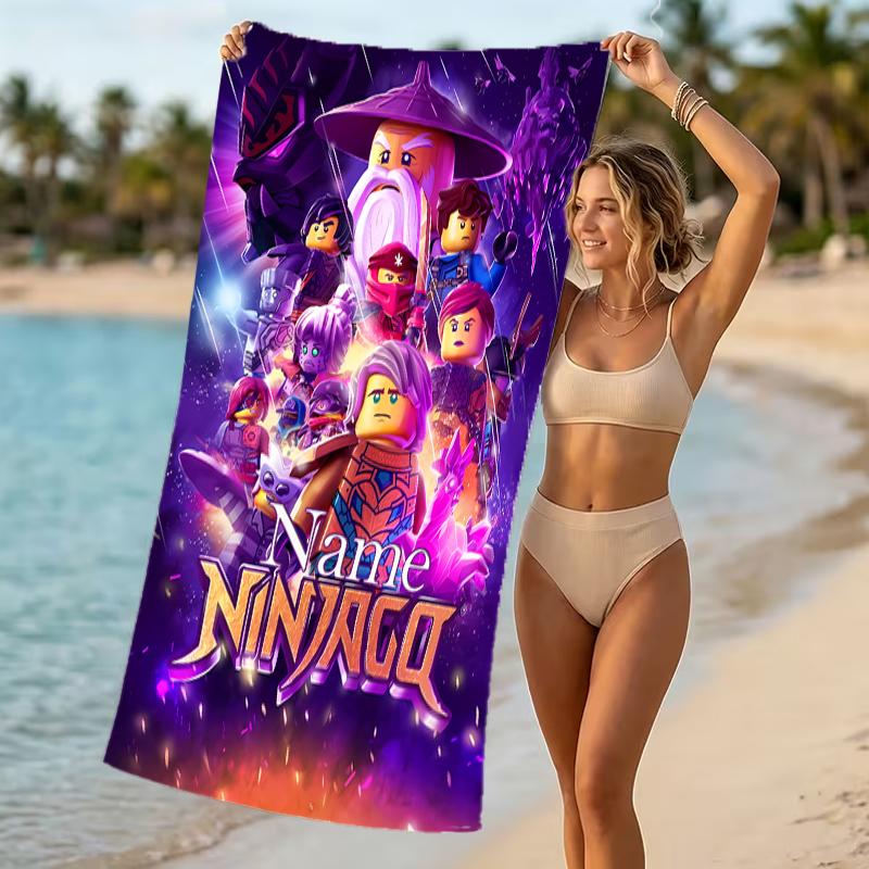 Customizable personalized beach towels Lego Ninjago themed designs.Suitable for the beach, yoga, sports;ideal as beach accessories