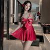 Strap Milk Leakage Lingerie Women's Sexy Suspender Skirt Large Size Bow Princess Wind Mesh