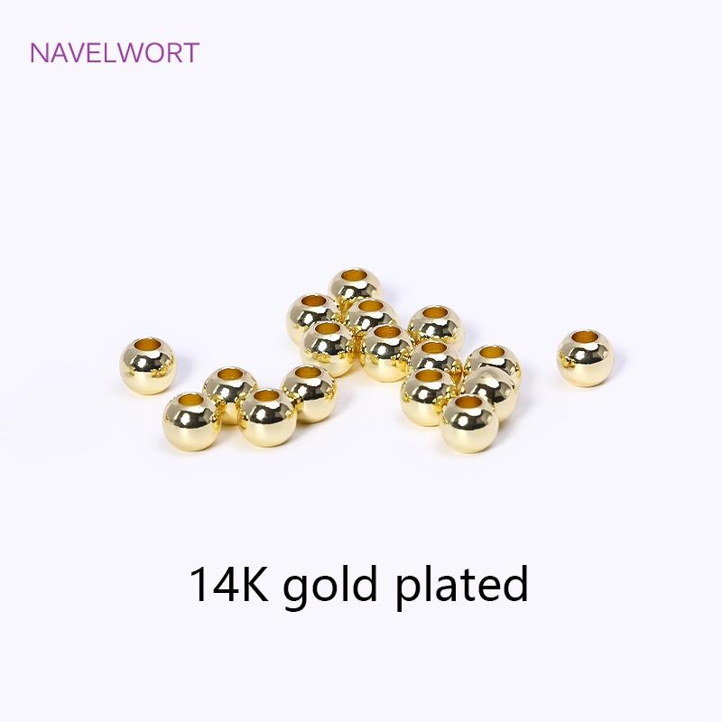 2/2.5/3/4/5/6mm 18K Gold Plated Loose Beads Brass Round Spacer Beads For Bracelet Making Findings,Accessories For Jewelry