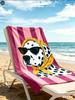 Dalmatian Dog Beach Towel Cartoon Cool Dog Print Microfiber Quick Dry Oversized Bath Towel Absorbent Beach Blanket for Summer