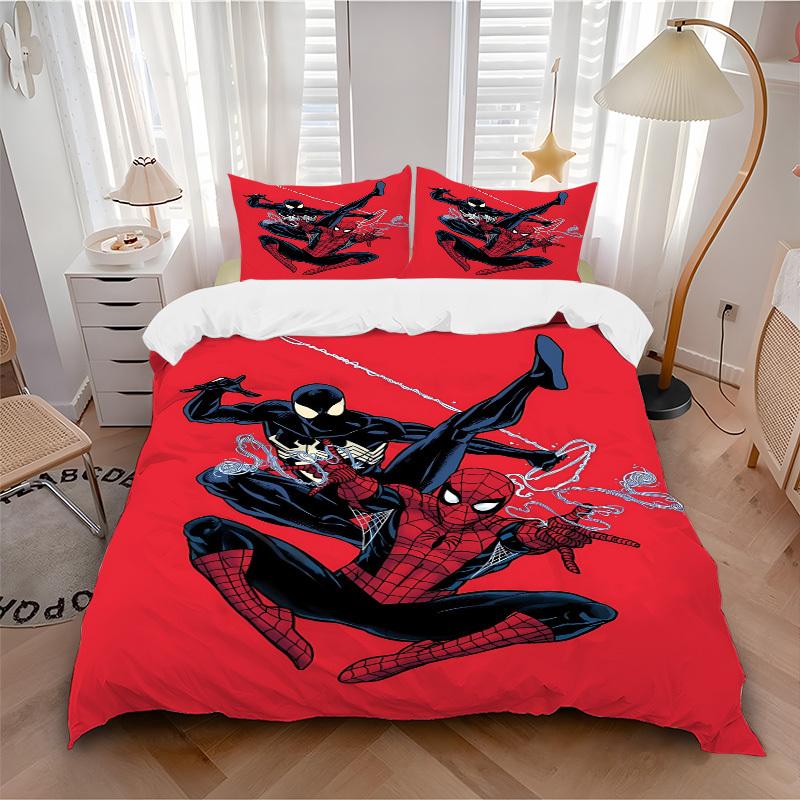 

3pcs Spider-Man Venom 1 Cover+2 Pillowcases, Pillow Inserts Not Included, Machine Washable, All-Season Use, Teen and Adult Rooms104 135x200cm