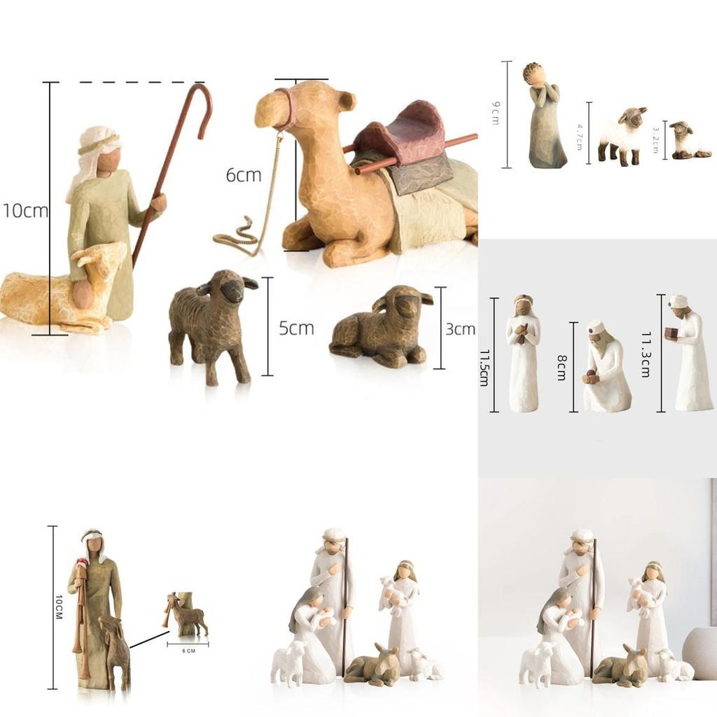 Shepherdess Toy Model Resin Christmas Scene Gift Set Angel Seasonal Gift Giving