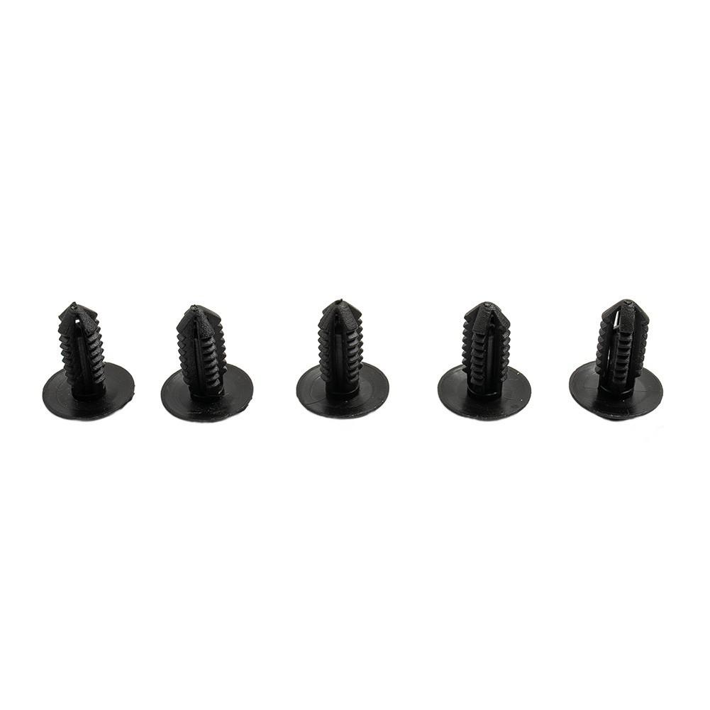 100 X New Black Plastic Rivets Fasteners 8mm Dia Hole For Car Auto Bumper Fender
