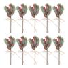10pcs Artificial Berry Branches Pine Cones Holly Stem Craft Winter Holiday Pine Picks for Crafts Xmas Tree Ornaments