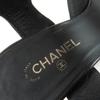 Great CHANEL Sandals COCO Mark Turn Lock Leather black leather Women 37 G37387 Used