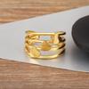 Nidin New Fashion Romantic Heart Shape Multilayer Open Rings Adjustable For Female Male Anniversary Party Finger Jewelry Gifts