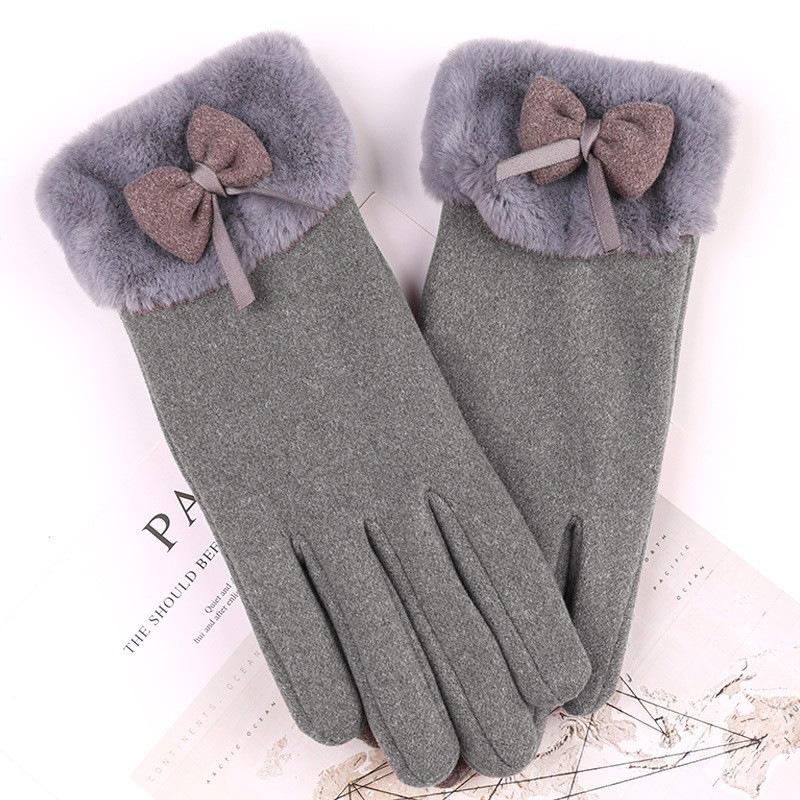 Warm Gloves Women'S German Plush Mouth Windproof And Cold-Proof Plush Outdoor Riding Driving Touch Screen Autumn And Winter Gloves