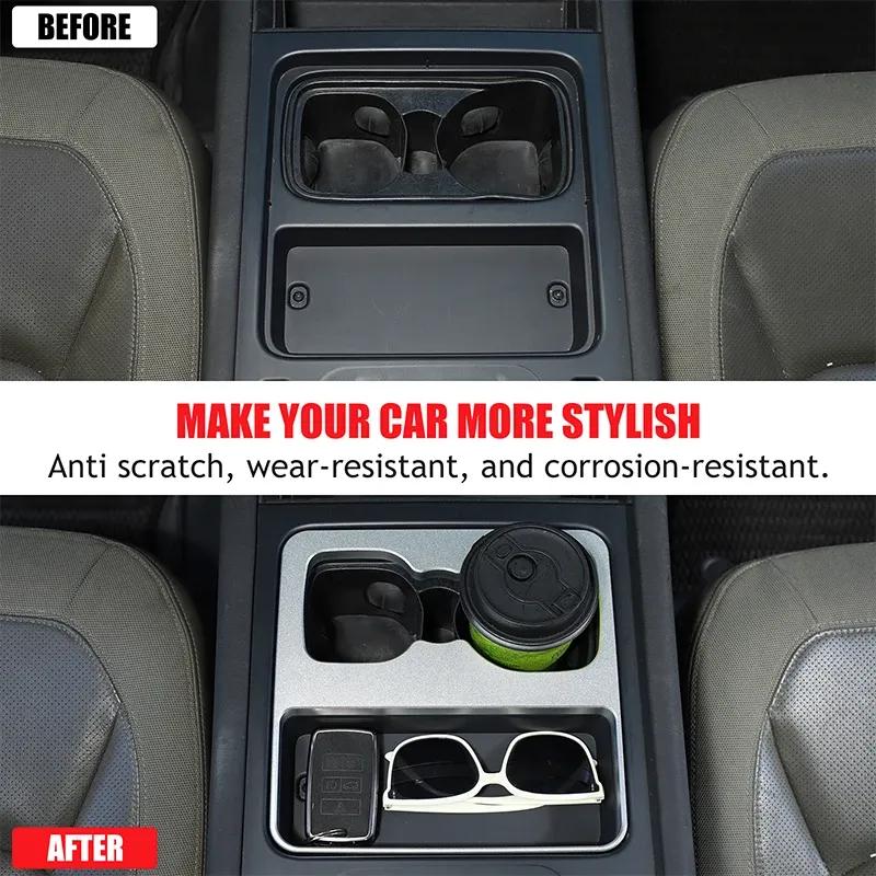 For Land Rover Defender 90 110 130 -24 Aluminum Car Central Water Cup Holder Decorative Cover Upgraded and Thickened Version