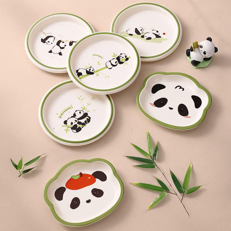 SHALL Melamine Panda Print Snack Plate (2-Pack)