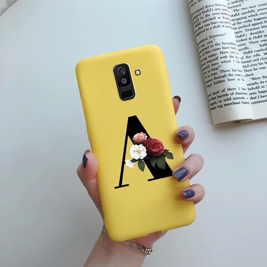 for Samsung Galaxy A6 2018 phone case A600 A600F for Samsung A6 a 6 plus 2018 A605 A605F A6plus case Beautiful 26 Letters cover