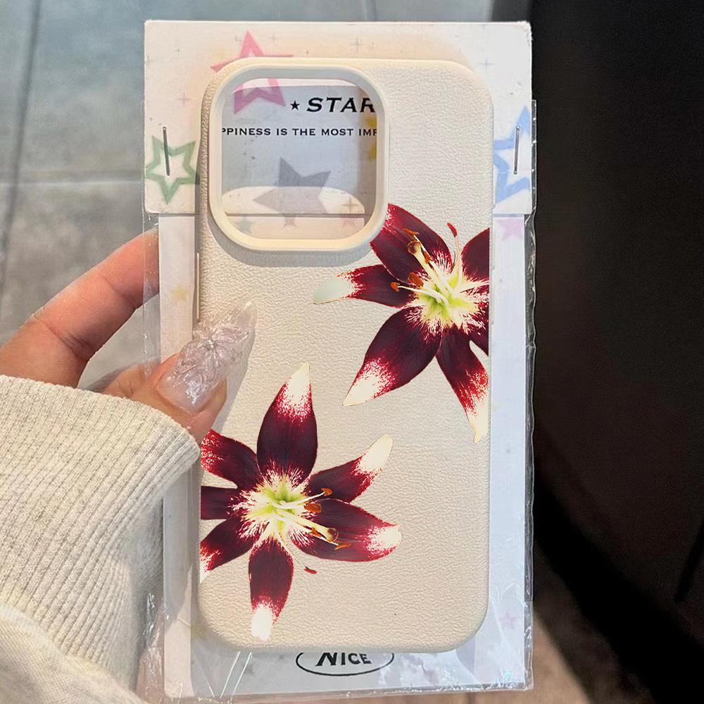 Magnifique Housse de Téléphone Motif Cuir Litchi Fleurs de Luxe Pour Redmi Note 14 13 12 11 10 9 8 Pro Plus 4G 5G Coque antichoc