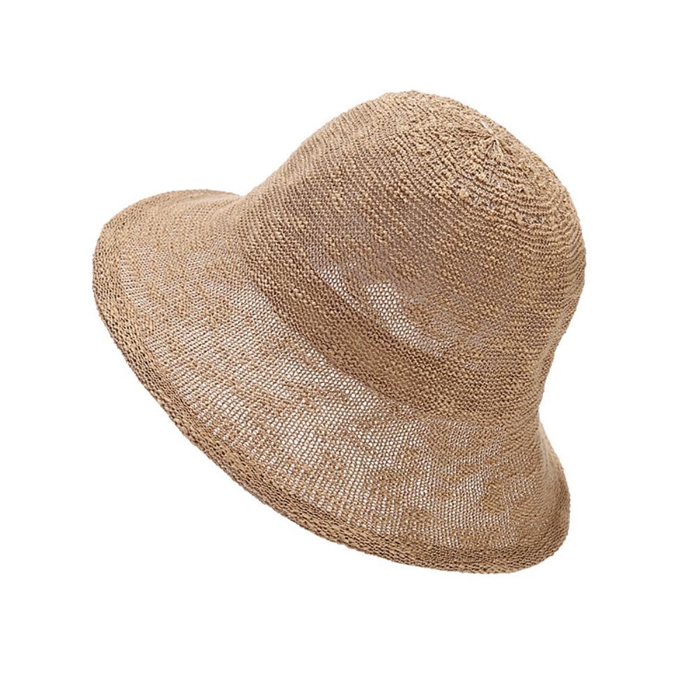 Korean Knitted Bucket Hat Thin Basin Cap Casual Fisherman Hat  Summer