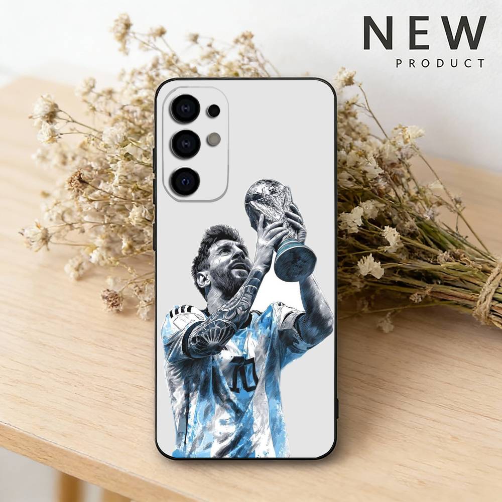 Fútbol L-Lionel m-Messi 10 Funda para Teléfono Para Samsung S26,25,24,23,22,30,21,10,9,Ultra,Plus,Lite Negra Suave
