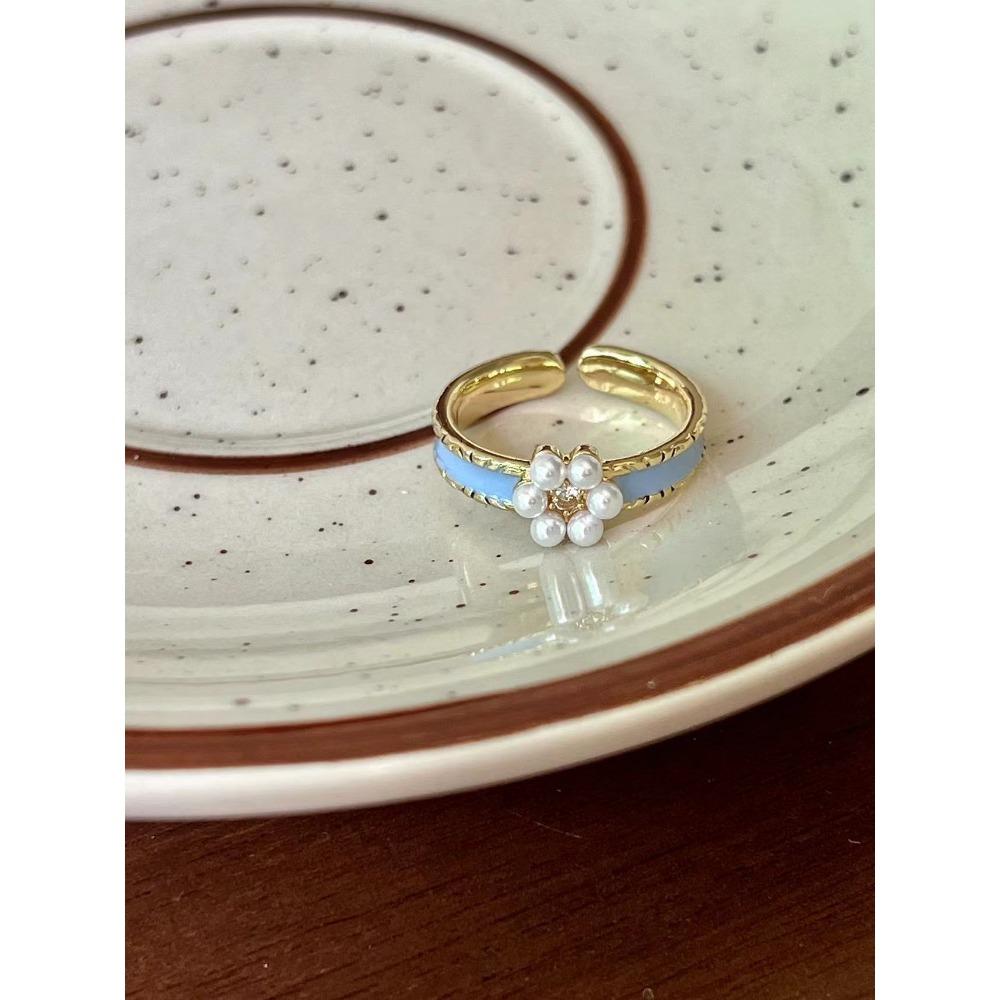 French Retro Blue Butterfly Ring Design Sense Temperament Personality Simple Cold Sense Versatile Ring