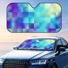 Blurred Squares Sun Visor Reusable Aluminum Foil Windshield UV Protection Heat Insulation Cover Foldable Sun Visor Shade