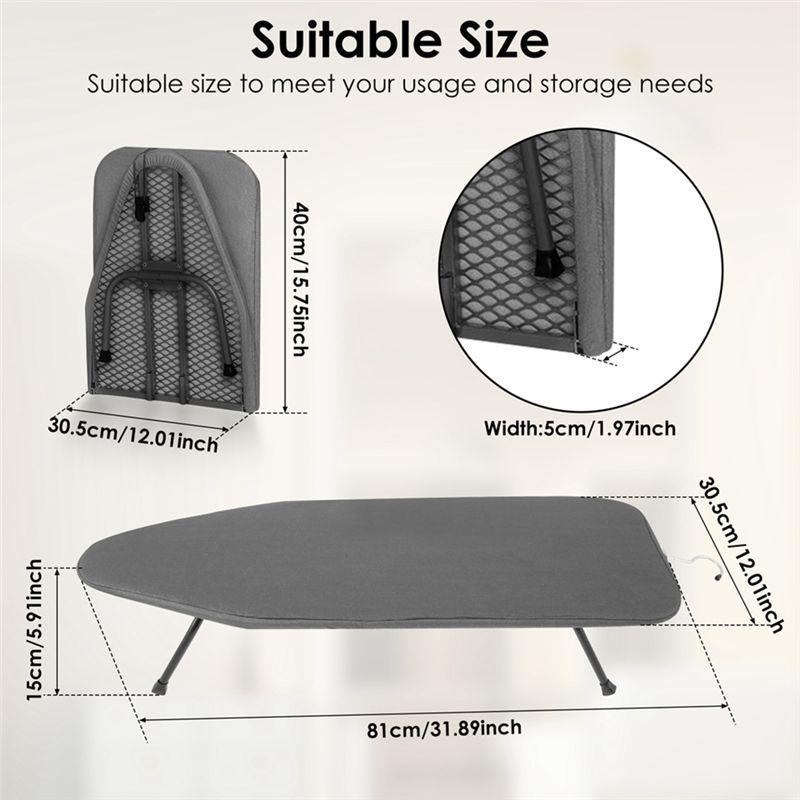 J1UL1N Foldable Ironing Board Home Dorm Space Saving Small Ironing Board Portable Tabletop Ironing Board With Hook For Laundry