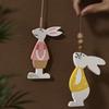 1PCS Pattern Rabbits Silicone Molds DIY Easter Decorative Hanging Tags Plaster Cement Mould Keychains Ornaments Epoxy Resin Mold
