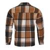 Men's Lapel Checkered Shirt Retro Brushed Casual Long-sleeved Jacket