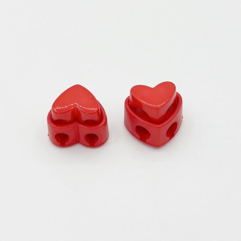 5Pcs Colorful Garment Stoppers Heart-Shaped Plastic Cord Locks Double Hole Spring Toggle Anti-Slip Stoppers Garment Accessories