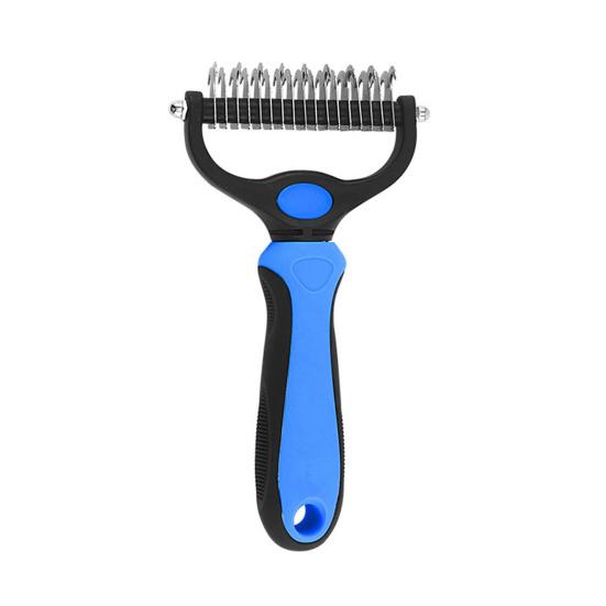 Pet Deshedding Brush Double-Sided Undercoat Rake for Dogs Cats Extra Wide Pet Shedding And Dematting Comb for Grooming
