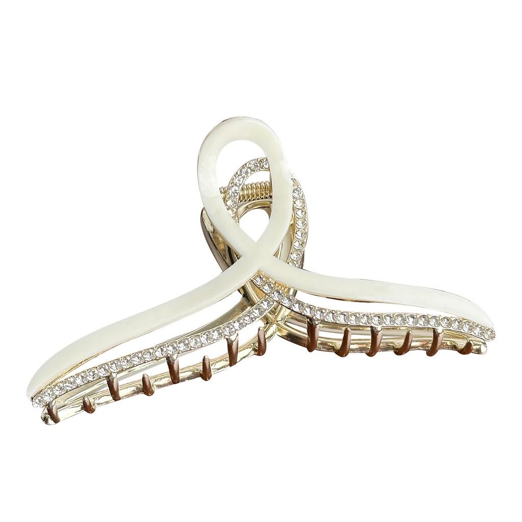 Premium Quality Metal Hair Claw Clip With Sparkling Rhinestones For Fashionable Looks