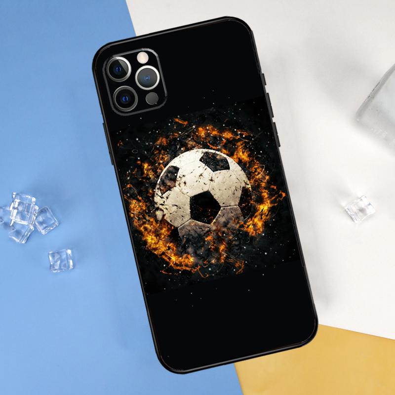 

Football Soccer Ball Phone Case For iPhone 16 Pro Max 12 13 Mini 11 14 15 Pro Max XR 16 15 Plus 16e Cover Shell iPhone 13Pro MAX