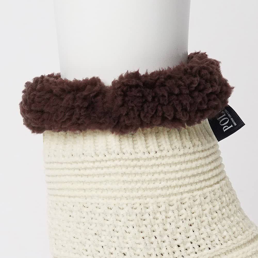 Gunze POLO BCS Room Socks with Fleece Lining and Woven Name Tag