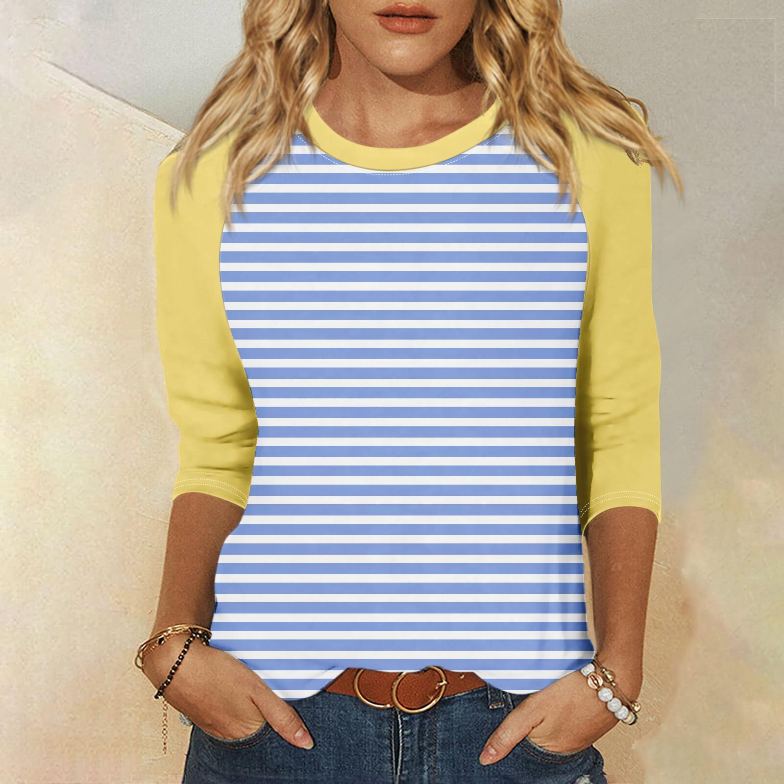 

Женская модная повседневная рубашка с круглым вырезом и рукавами 3/4, свободная футболка с принтом, женский топ XL белый