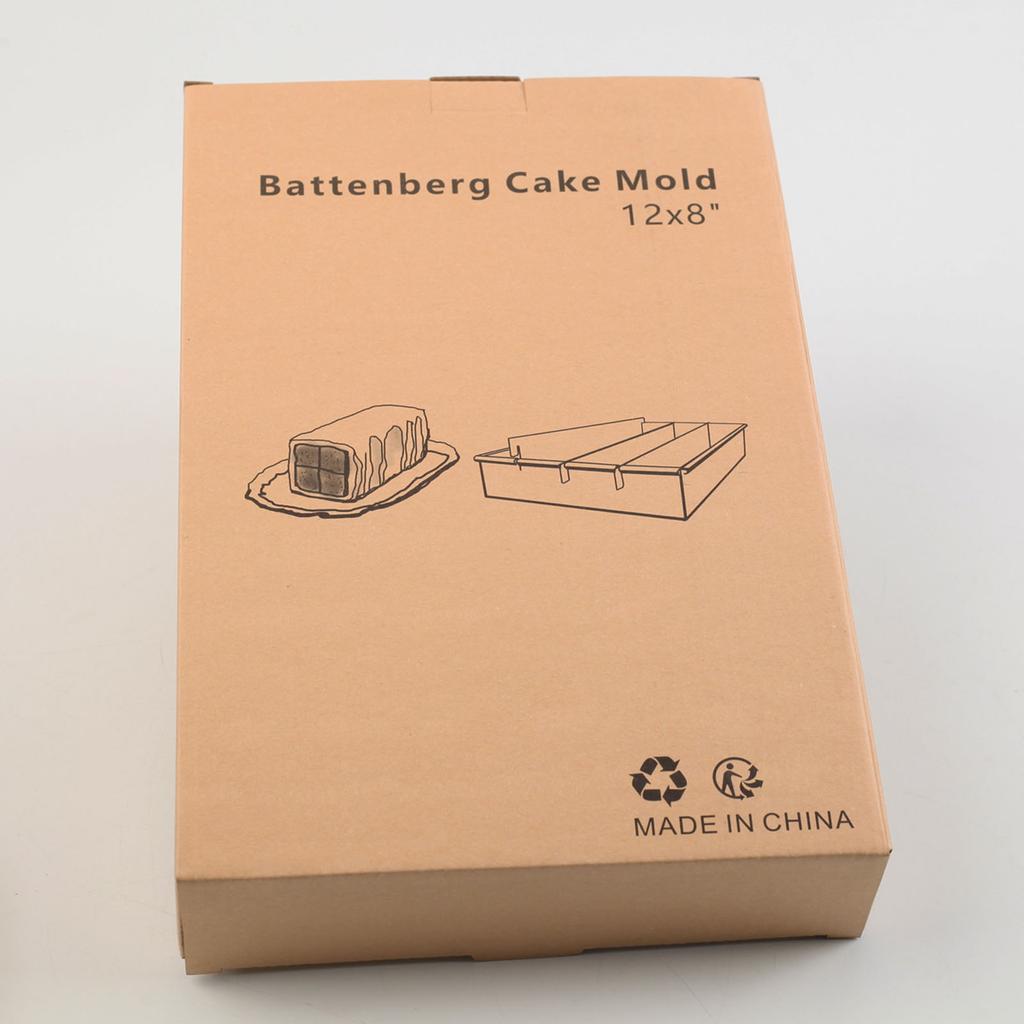 Aluminiowa Forma do Ciasta Battenberg z Wyjmowanymi Przegródkami Równomierne Rozprowadzanie Ciepła Formy do Ciasta na Precyzyjne Prostokątne Ciasta