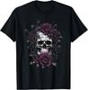 Skeleton Metalhead Skulls and Roses Metal Rock Purple Roses T-Shirt UNISEX