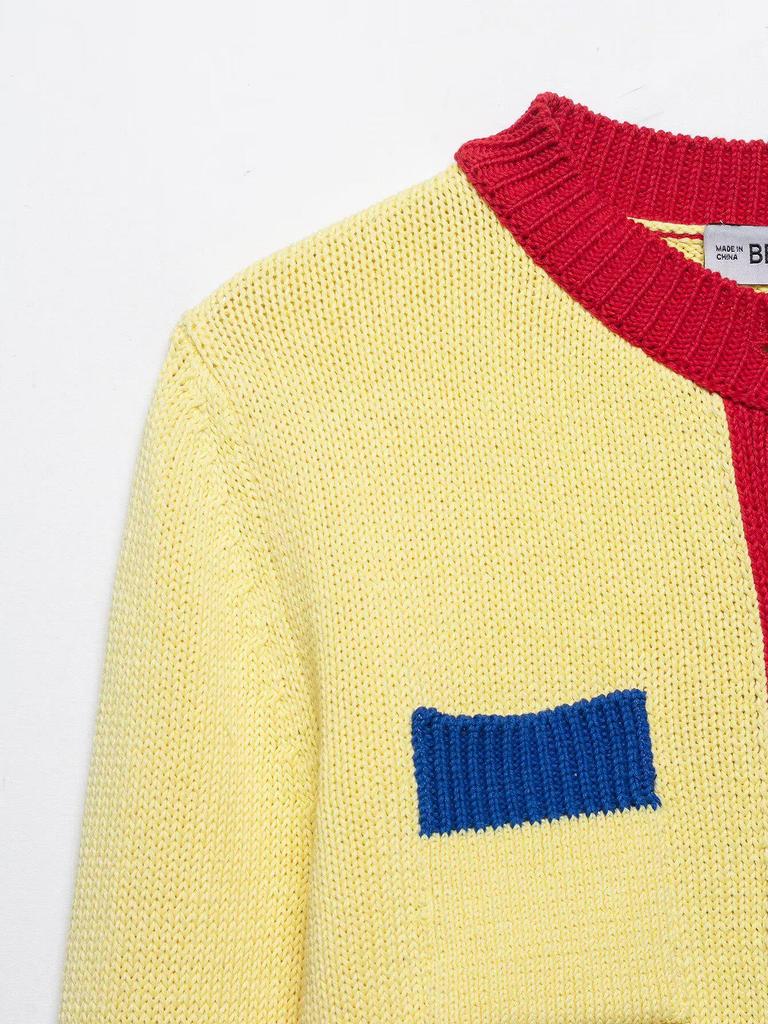 2026 Spring Women's Casual Color Block Knitwear