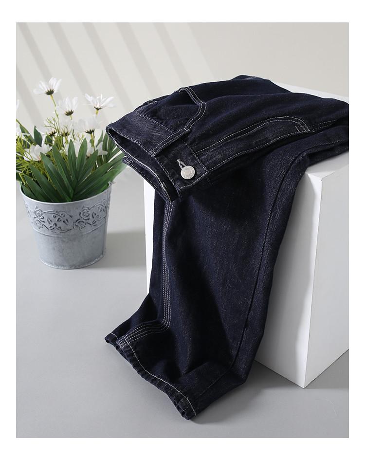 Clear thread design, pure cotton high waisted jeans for women in summer 2025, thin, fashionable, versatile, slimming straight leg pants