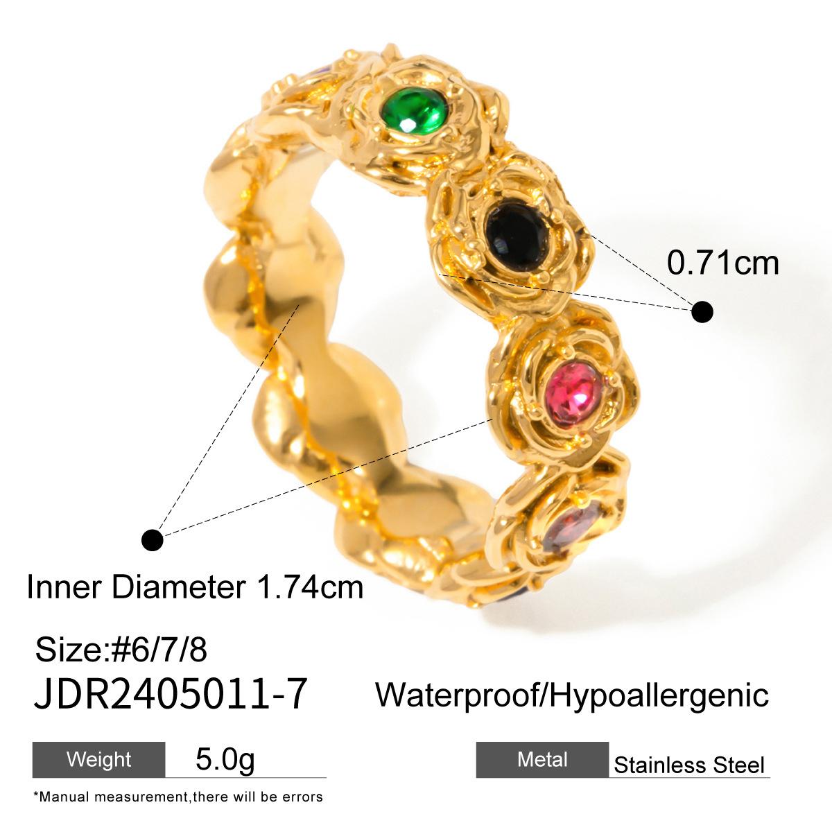 New Style Dainty Stacking Pearl French 18K PVD Gold Plated Stainless Steel Ring Jewelry Ins Style&6 золотой