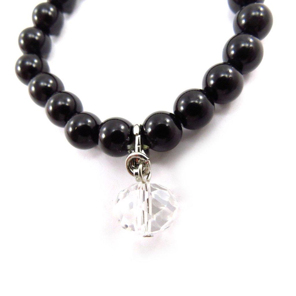 Les Trésors De Lily [J6842] - Bracelet 'Sissi' Black White